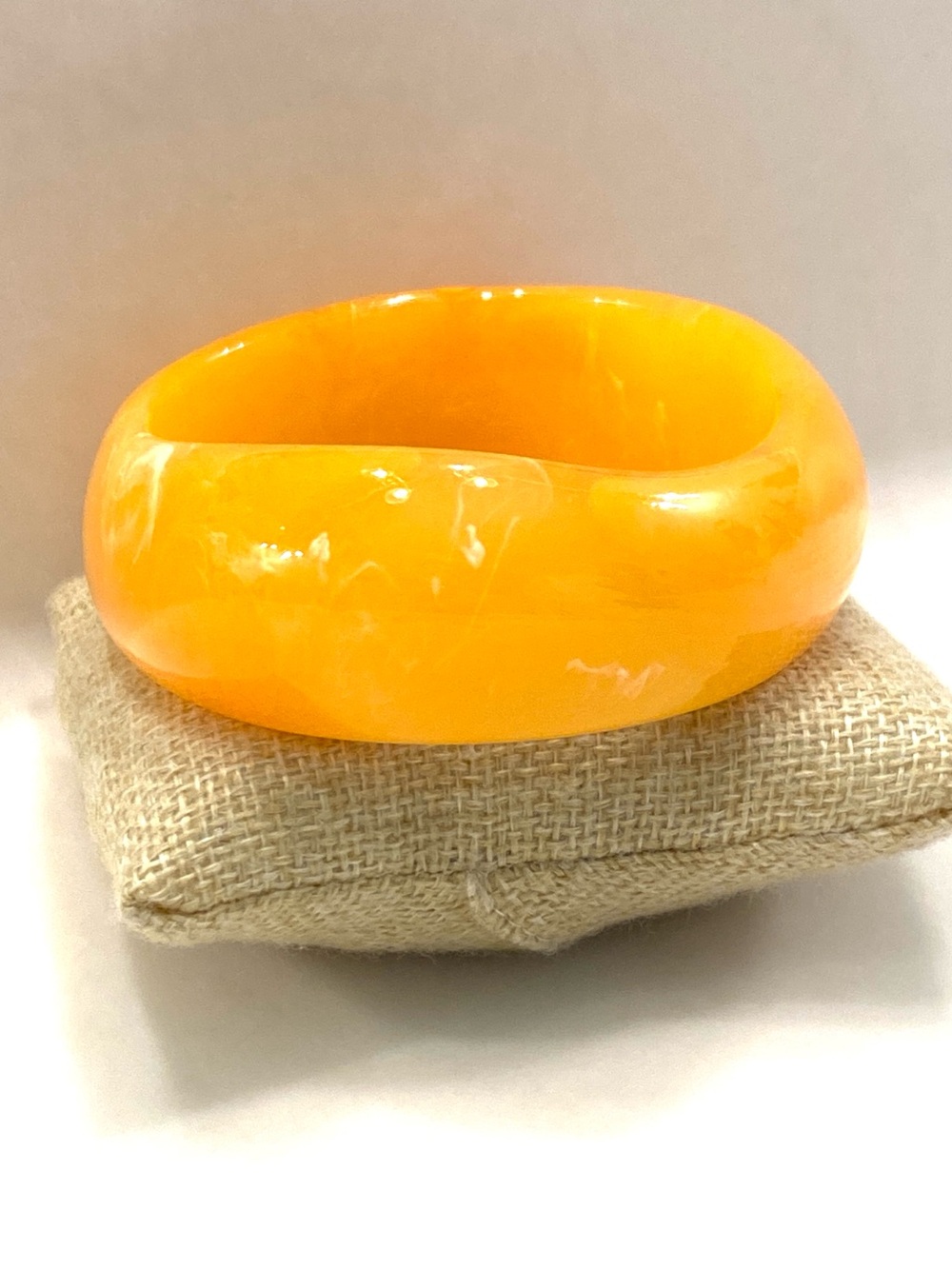 Vibrant Orange Round Bangle Bracelet
